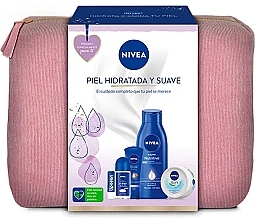 Парфумерія, косметика Набір, 6 продуктів - NIVEA Hydrated And Soft Skin Bag