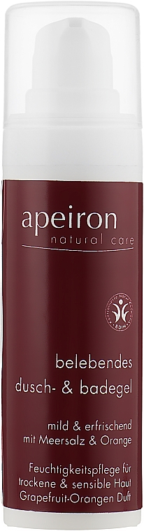 Гель-піна для душу та ванни - Apeiron Invigorating Shower&Bath Gel (міні) — фото N1