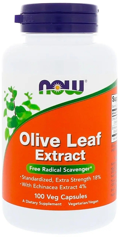 Экстракт из листьев оливкового дерева, 400мг - Now Foods Olive Leaf Extract — фото N1