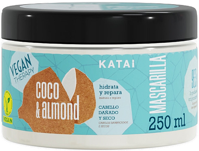 Маска для пошкодженого та сухого волосся - Katai Vegan Therapy Coconut & Almond Cream — фото N1