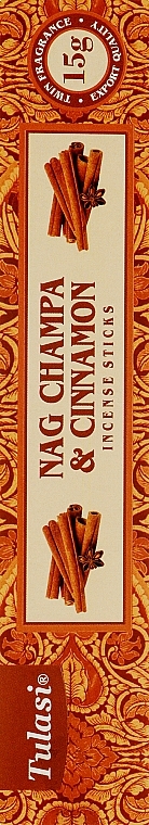 Пахощі "Наг чампа і кориця" - Tulasi Nag Champa & Cinnamon Incense Sticks — фото N1