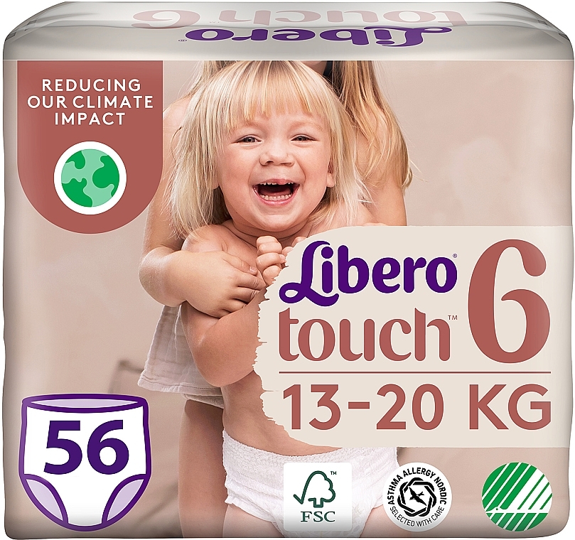 Подгузники-трусики детские Touch Pants 6 (13-20 кг), 56 шт. (2х28) - Libero — фото N1