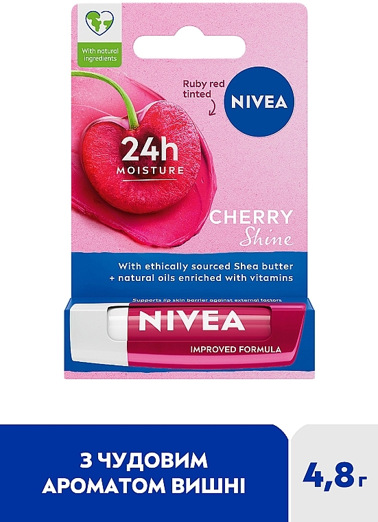 Бальзам-уход для губ "Вишневое сияние" - NIVEA Cherry Shine — фото N2