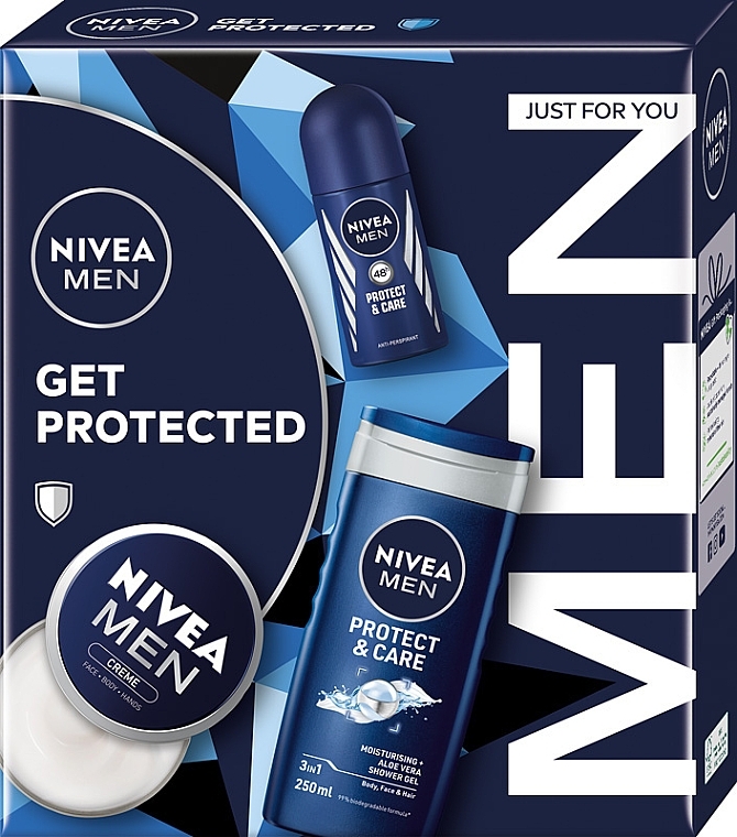 Набір - NIVEA MEN Get Protected (sh/gel/250ml+deo/50ml+cr/75ml) — фото N1