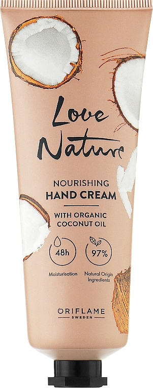 Живильний крем для рук з органічним кокосовим маслом - Oriflame Love Nature Nourishing Hand Cream — фото N1