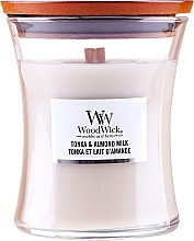 Ароматична свічка у склянці - Woodwick Hourglass Candle Tonka & Almond Milk — фото N1