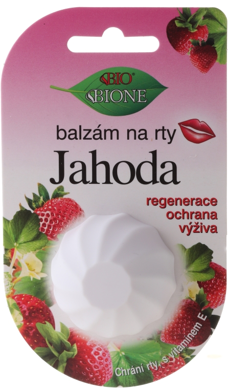 Бальзам для губ "Полуниця" - Bione Cosmetics Vitamin E Lip Balm — фото N1