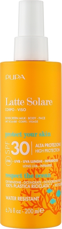 Сонцезахисне молочко для обличчя та тіла - Pupa Sunscreen Milk High Protection SPF 30