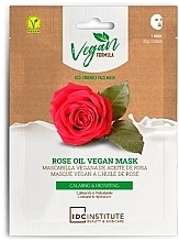 Тканинна маска для обличчя з олією троянди - IDC Institute Vegan Formula Rose Oil Face Mask — фото N1