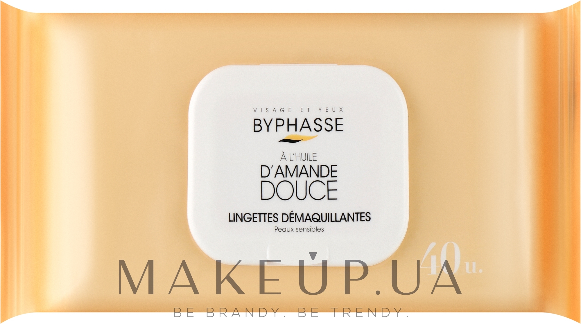 Серветки для обличчя очищувальні, для чутливої шкіри - Byphasse Make-up Remover Wipes Sweet Almond Oil Sensitive Skin — фото 40шт