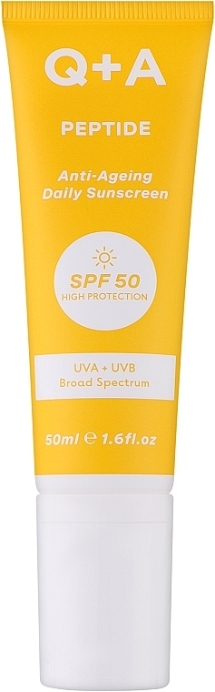 УЦІНКА Антивіковий сонцезахисний крем для обличчя - Q+A Peptide Anti-Ageing Daily Sunscreen SPF 50 * — фото N1