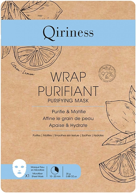 Очищувальна тканинна маска для обличчя - Qiriness Wrap Purifiant Purifying Mask — фото N1