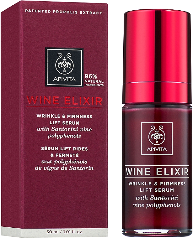 Сироватка-ліфтинг проти зморшок з поліфенолами вина Санторіні - Apivita Wine Elixir Wrinkle And Firmness Lift Serum — фото N1