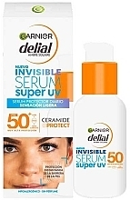 Духи, Парфюмерия, косметика Солнцезащитная сыворотка для лица - Garnier Delial Invisible Super UV SPF50+ Ceramide Protect