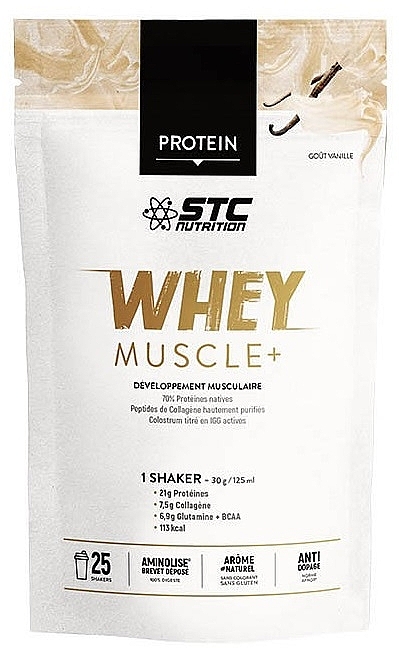 Протеїн "Вей Мускул+", зі смаком ванілі - STC Nutrition Premium WHEY Muscle+ Protein Vanilla — фото N1