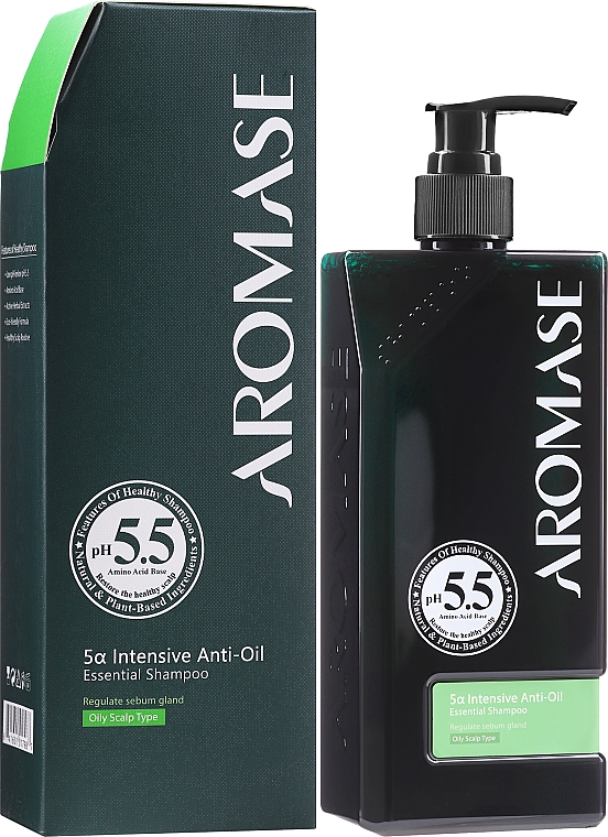 Интенсивный шампунь для жирной кожи головы с эфирным маслом - Aromase 5a Intensive Anti-Oil Essential Shampoo — фото N4