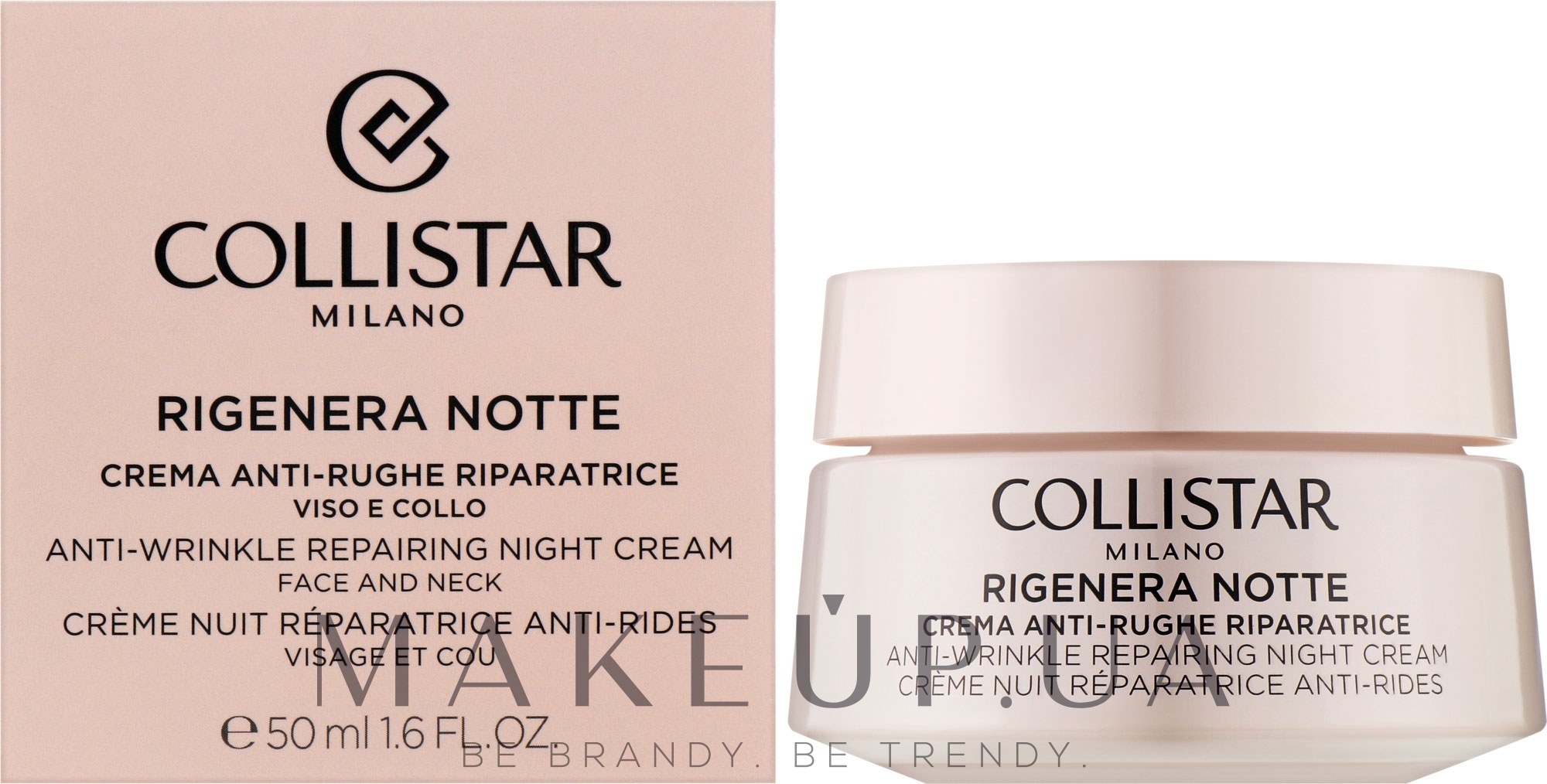 Нічний крем для обличчя та шиї - Collistar Rigenera Anti-Wrinkle Repairing Night Cream — фото 50ml