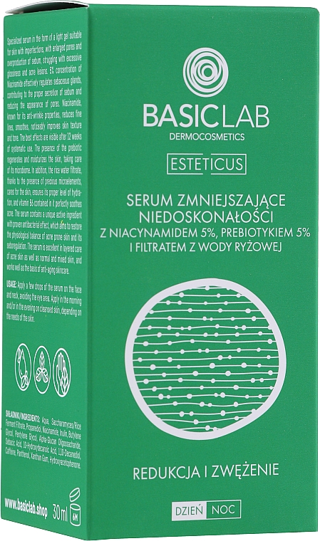 Сыворотка для кожи с несовершенствами с ниацинамидом 5%, пребиотиком 5% и фильтратом рисовой воды - BasicLab Dermocosmetics Esteticus — фото N7