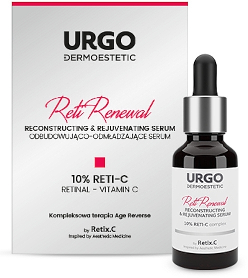 Відновлювальна та омолоджувальна сироватка для обличчя - Urgo Dermoestetic Reti Renewal Reconstructing & Rejuvenating Serum 10% Reti-C — фото N1
