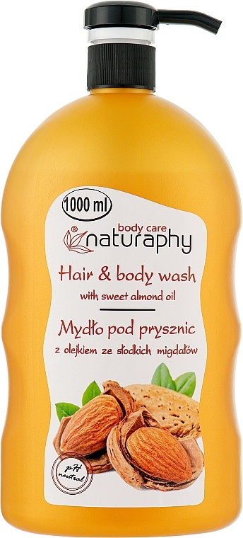 Шампунь-гель для душу з мигдальною олією - Bluxcosmetics Naturaphy Hair & Body Wash With Sweet Almond Oil — фото N1