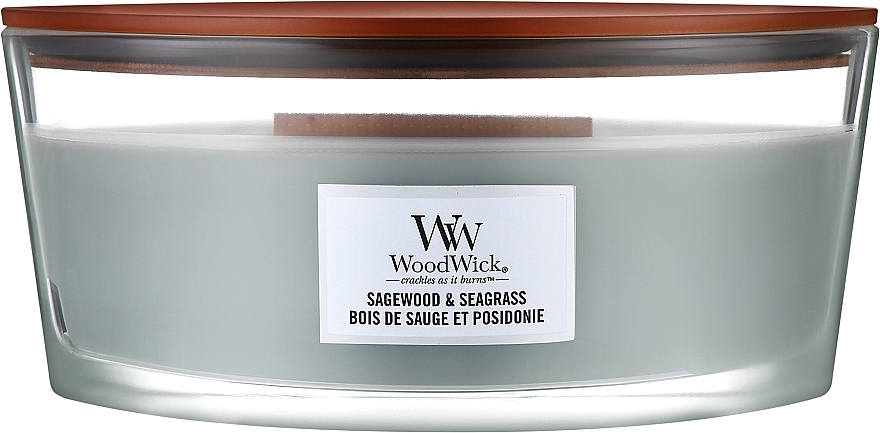 Ароматическая свеча - WoodWick Sagewood & Seagrass Candle — фото N2