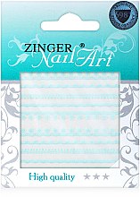 Духи, Парфюмерия, косметика Наклейки кружевные для дизайна ногтей, fda-141, голубые - Zinger Nail Art Sticker