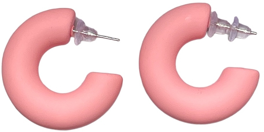 Серьги-кольца, матовые, розовые - Bubble Bar