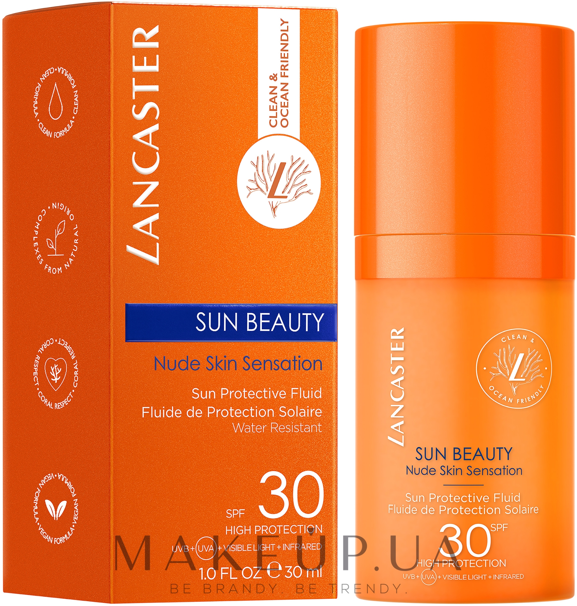 Солнцезащитный флюид для лица - Lancaster Sun Beauty Nude Skin Sensation Sun Protective Fluid SPF30 — фото 30ml