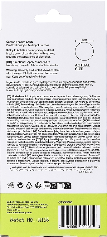 Точкові патчі проти прищів "Pin Point" - Carbon Theory Supacylic Zap Patch — фото N2