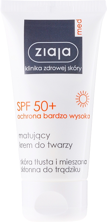 Крем для обличчя для жирної та комбінованої шкіри - Ziaja Med Matting Cream Oily And Combination Spf 50 — фото N5