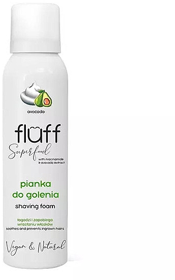 Пена для бритья с авокадо и ниацинамидами - Fluff Superfood Shaving Foam — фото N1