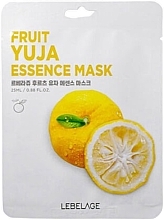 Парфумерія, косметика Тканинна маска для обличчя з екстрактом плодів юдзу - Lebelage Fruit Yuja Essence Mask