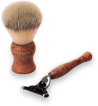 Набор для бритья - Acca Kappa Shaving Set Brown (razor/1pc + brush/1pc) — фото N1