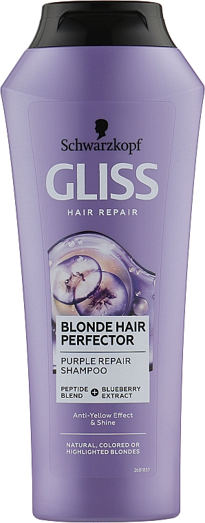 Відновлювальний шампунь для світлого волосся - Gliss Kur Blonde Hair Perfector Purple Repair Shampoo
