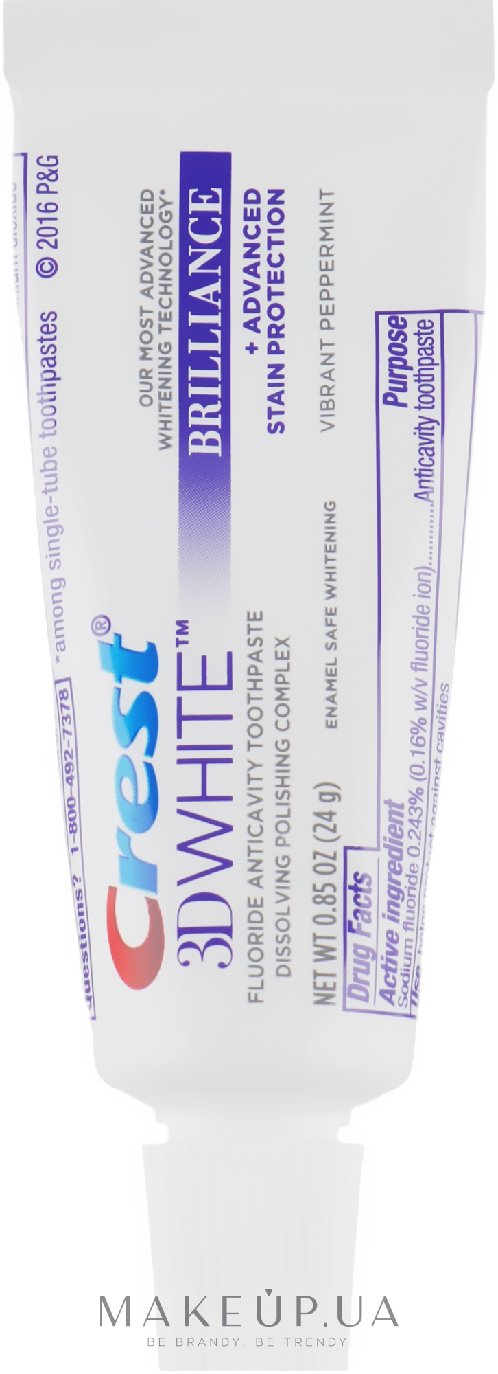 Отбеливающая зубная паста - Crest 3D White Brilliance Vibrant Peppermint Whitening Toothpaste — фото 24g