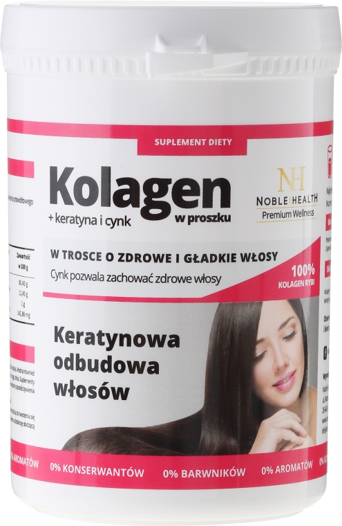 Комплекс для догляду за волоссям - Noble Health Collagen + Keratin + Zinc — фото N2