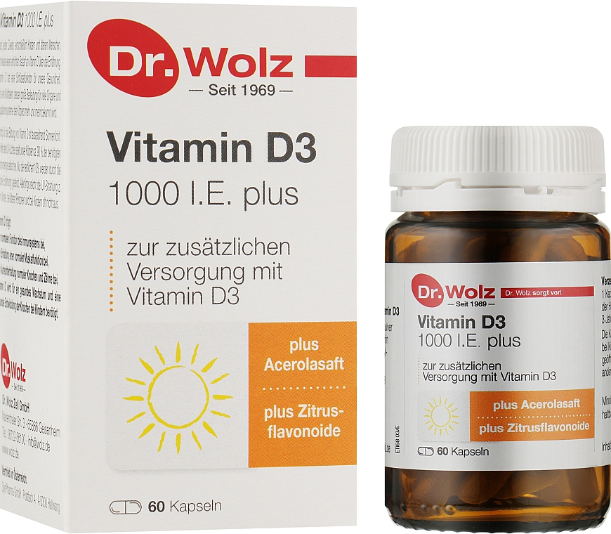 Витамин D3 1000 МЕ - Dr.Wolz Vitamin D3 — фото N2