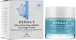Ночное ультраувлажняющее щелочное средство для лица с гиалуроновой кислотой - Derma E Ultra Hydrating Alkaline Overnight Facial — фото N2