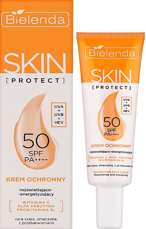 Солнцезащитный крем, осветляющий - Bielenda Skin Protect Protective Cream SPF 50 Brightening And Energizing — фото N2