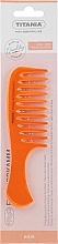Гребень с ручкой 14.5 см, оранжевый - Titania — фото N1