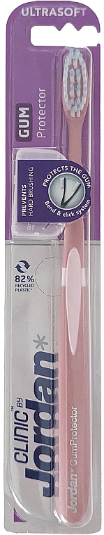 Зубна щітка, м'яка, рожева - Jordan Clinic Gum Protector Soft Toothbrush — фото N1