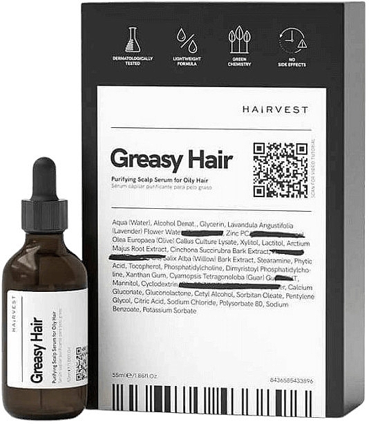 Очищувальна сироватка для жирного волосся - Hairvest Greasy Hair Purifying Scalp Serum For Oily Hair — фото N1