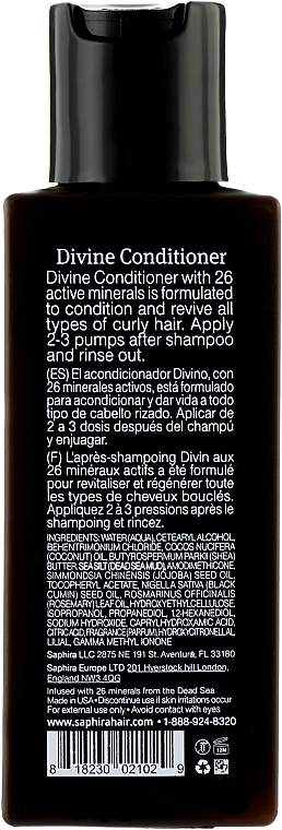 Кондиціонер для кучерявого волосся - Saphira Divine Curly Conditioner — фото N2