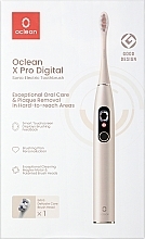 Розумна зубна щітка Oclean X Pro Digital Gold, 2 насадки - Oclean X Pro Digital Electric Toothbrush Champagne Gold — фото N2
