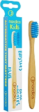 Дитяча бамбукова зубна щітка, м'яка, з синьою щетиною - Nordics Bamboo Toothbrush — фото N1