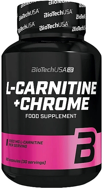 Жироспалювач L-карнітин + Хром "Лимон", 500 мг - BiotechUSA L-Carnitine + Chrome For Her — фото N1