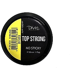 Верхнее сверхпрочное покрытие для ногтей без липкого слоя - Divia Top Strong Top Coat — фото N1
