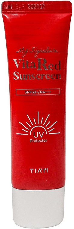 Сонцезахисний крем для сяйва шкіри - Tiam My Signature Vita Red Sunscreen SPF50+/PA+++ — фото N1