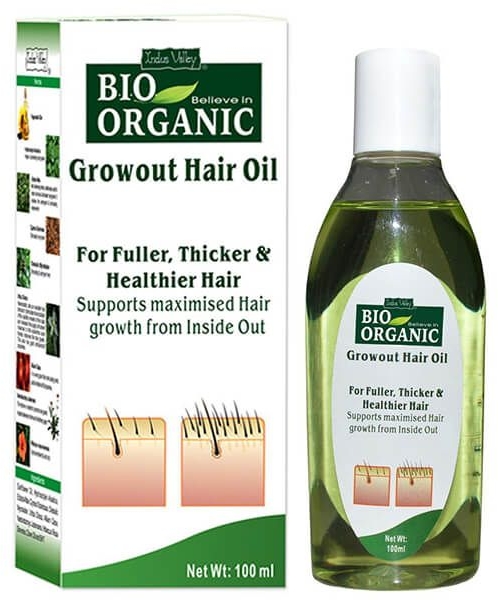 Растительное масло для волос - Indus Valley Bio Organic Growout Hair Oil — фото N1