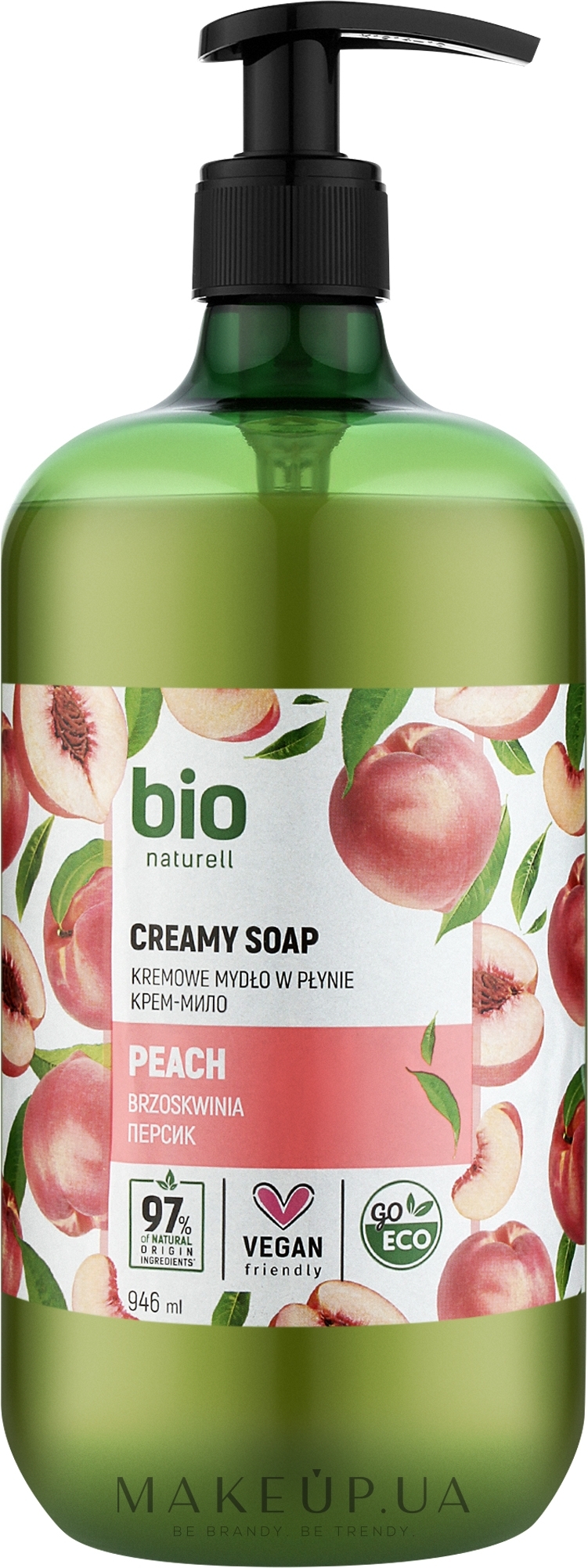 Крем-мыло "Персик" с дозатором - Bio Naturell Peach Creamy Soap  — фото 946ml